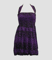 Front EB punk flower purple elastic dress