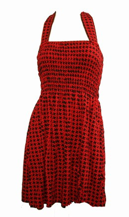Front EB classic red elastic dress