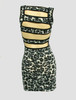 Back - S 4 lines leopard grey sexy dress