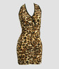 Front - Lace leopard brown L sexy dress
