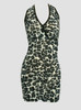 Front - Lace leopard grey sexy dress