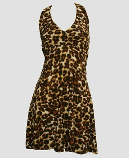 Front - S marilyn monroe leopard brown sexy dress