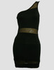 Front - S shoulder black sexy dress