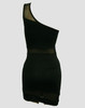Back - S shoulder black sexy dress