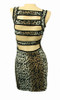 Back - S 4 lines leopard D brown sexy dress