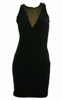 Front - S V black sexy dress