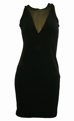 Front - S V black sexy dress