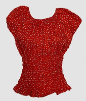 Front - Top elastic star big small red top elastic top