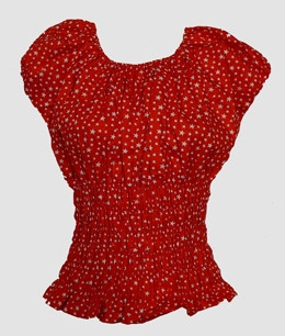 Front - Top elastic star big small red top elastic top