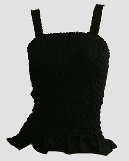 Front - E black plain top elastic top