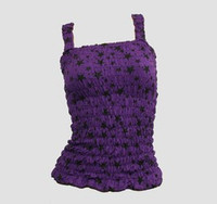 Front - E stars purple top elastic top