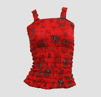 Front - E diva red top elastic top