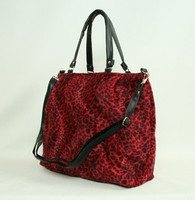 Leopard red fashion fluffy bag