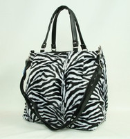 Zebra white fashion fluffy bag