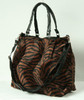B zebra D-brown fashion fluffy bag