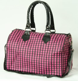 Check pink large bowling bag