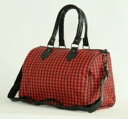Check red large bowling bag