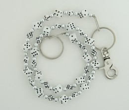Dice SM white WC 4 wallet chain