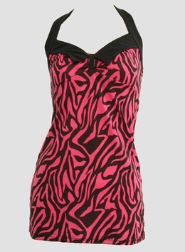 Front - LO zebra pink long top pin up