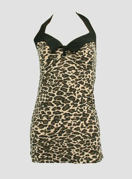 Front - LO leopard brown long top pin up