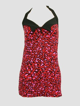 Front - LO leopard red long top pin up