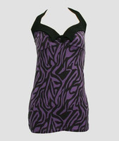 Front - LO zebra purple long top pin up