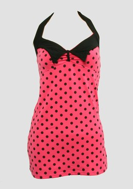 Front - LO dot L pink long top pin up