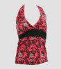 Front - BA skull rose pink band top pin up