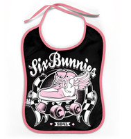 SB rollerskate six bunnies bib