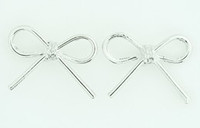 C bow thin silver colorful stud