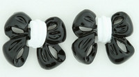 C bow double black colorful stud