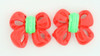 C bow double red colorful stud