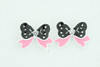 C bow cute black colorful stud