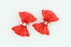 C bow plain red colorful stud