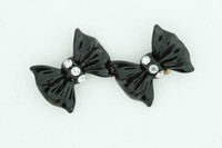 C bow plain black colorful stud
