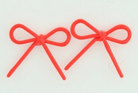 C bow thin red colorful stud