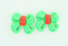 C bow double green colorful stud