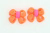 C bow double orange colorful stud