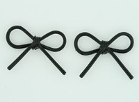 C bow thin black colorful stud
