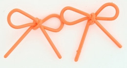 C bow thin orange colorful stud