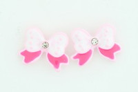 C bow cute L-pink colorful stud