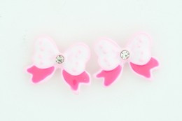 C bow cute L-pink colorful stud