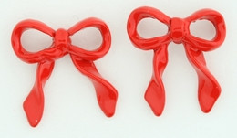 C bow twist red colorful stud