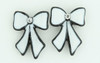 C bow long white-black colorful stud
