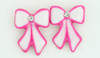 C bow long white-pink colorful stud