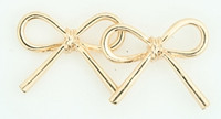 C Bow Thick Gold Colorful Stud