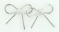C bow thick silver colorful stud