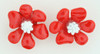C flower red-white colorful stud