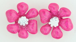 C flower pink-white colorful stud