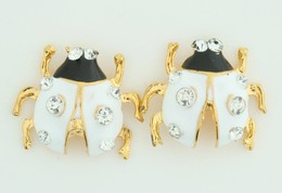 S ladybug white stone stud